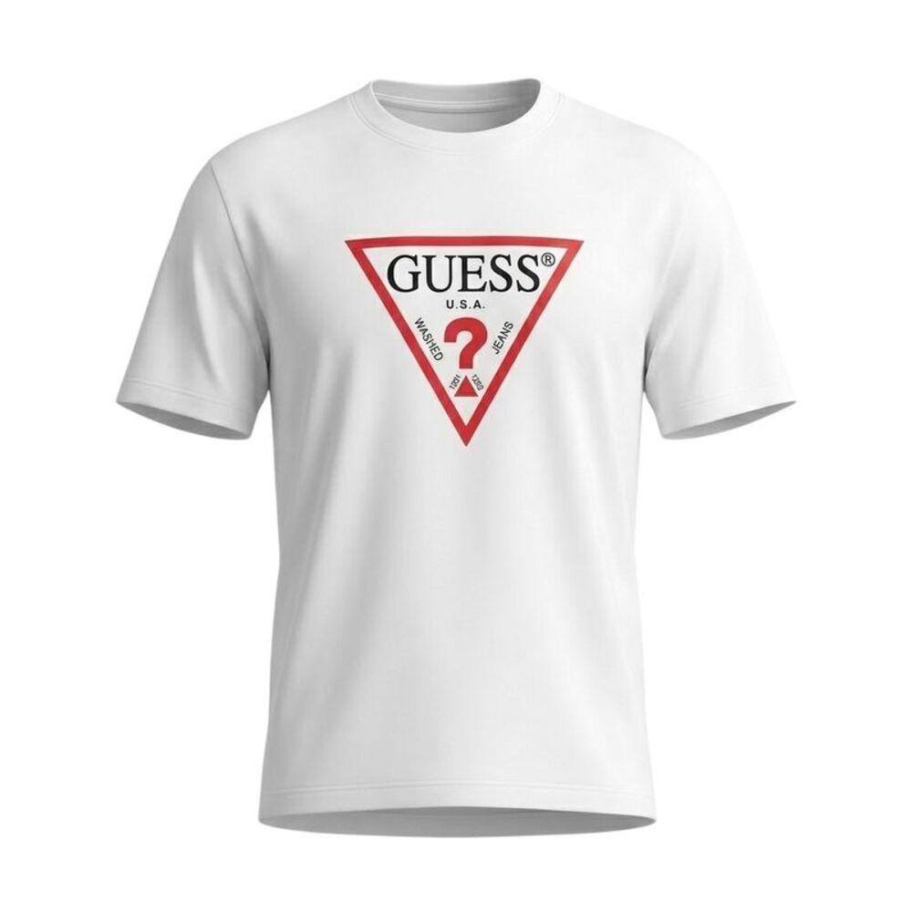 Guess Mens Jeans Iconic T-Shirt / Pure White